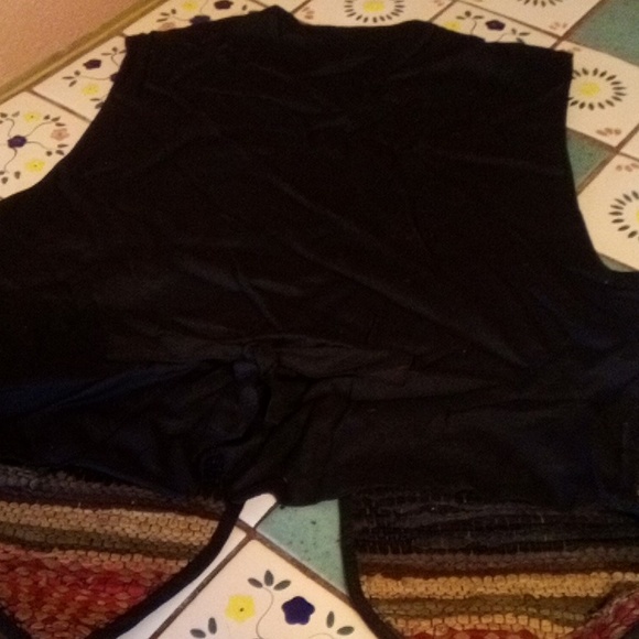 A.J. vintage leather weaved front south western vibe tie back autumn fall vest - Picture 9 of 9